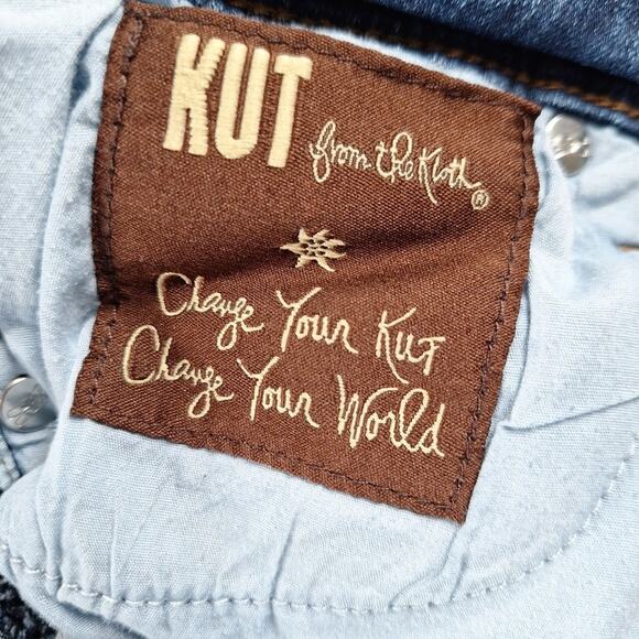 KUT from the Kloth Cropped Ankle Jeans Dark Wash Mid Rise Ladies Size 4 Stretch - Picture 11 of 11